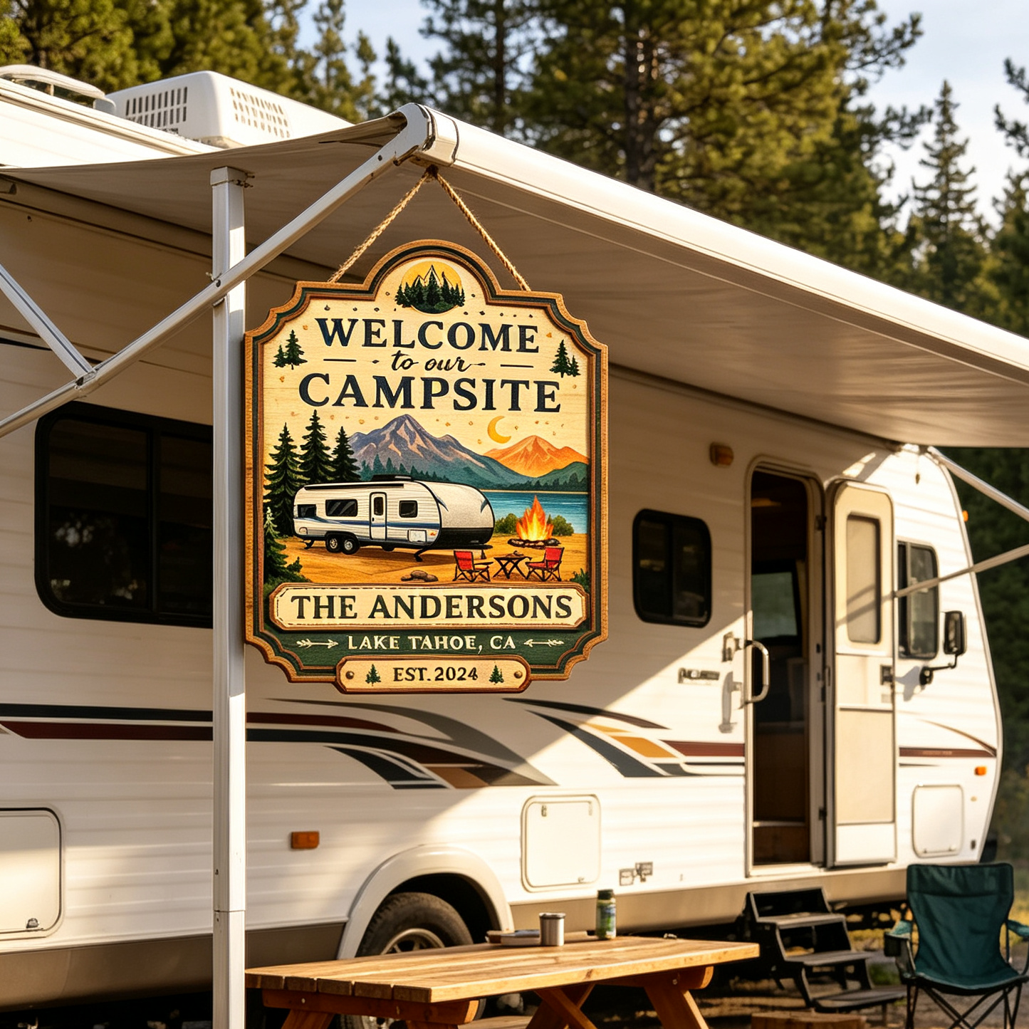 Personalized Welcome To Our Campsite RV Sign