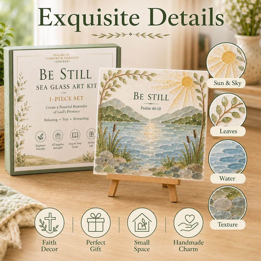 ✝️ Personalized Psalms of Comfort & Strength Sea Glass Art Kit