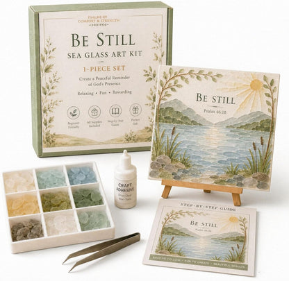 ✝️ Personalized Psalms of Comfort & Strength Sea Glass Art Kit