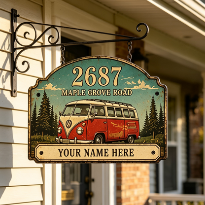 Custom Vintage Hot Rod Address Metal Sign