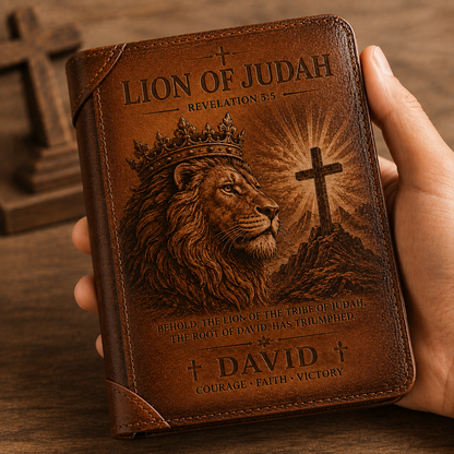 🛡️Personalized Christian Leather Wallet | Custom Name Bible Scripture Gift ✝️