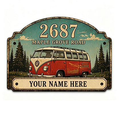Custom Vintage Hot Rod Address Metal Sign