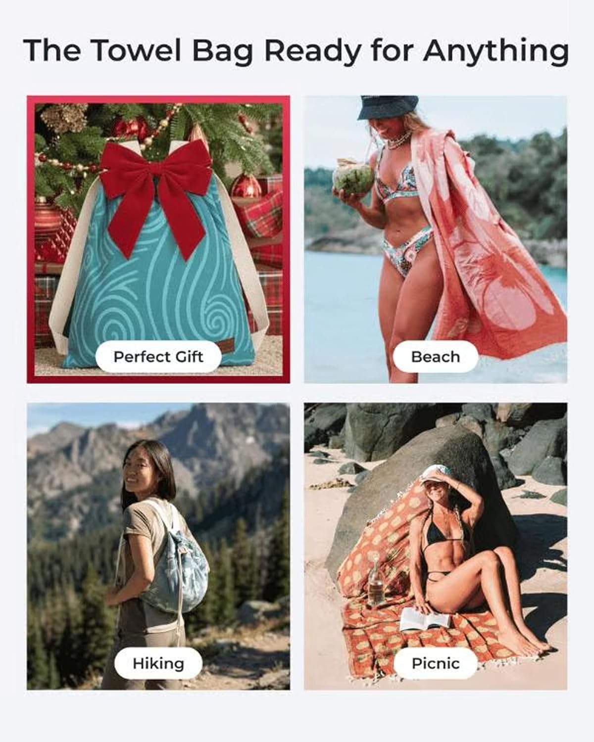 The Ultimate Beach Companion — Wearable Towel-Backpack Hybrid