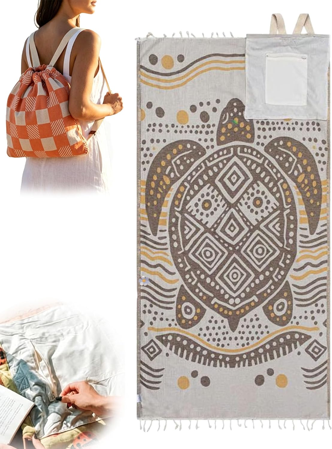 The Ultimate Beach Companion — Wearable Towel-Backpack Hybrid