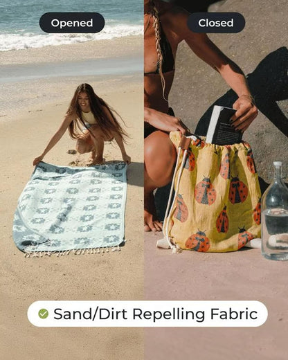 The Ultimate Beach Companion — Wearable Towel-Backpack Hybrid
