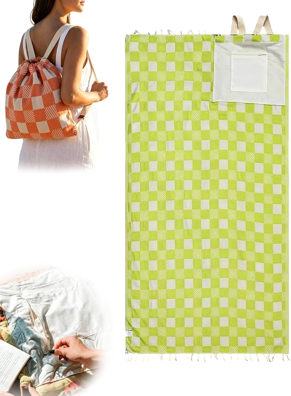 The Ultimate Beach Companion — Wearable Towel-Backpack Hybrid