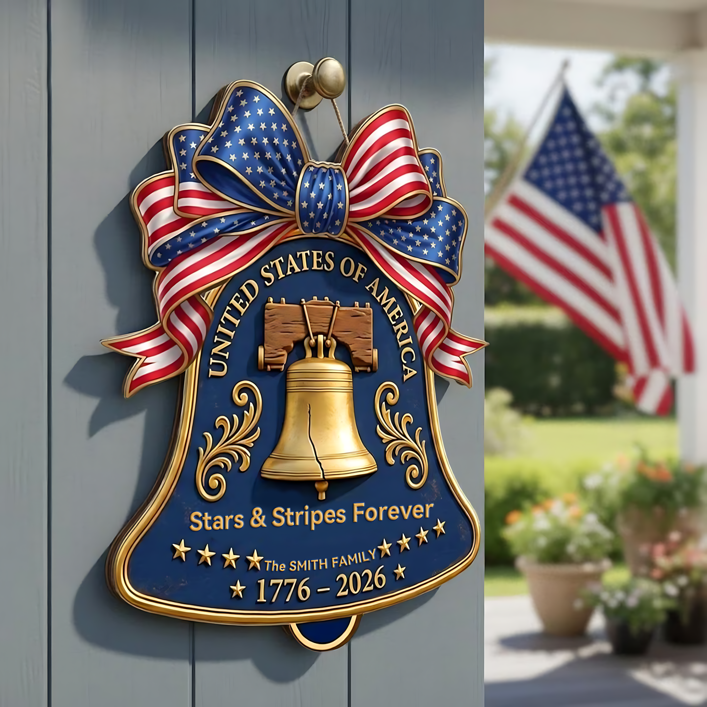 Liberty Bell Door Sign | 1776-2026 USA 250th Anniversary Decor