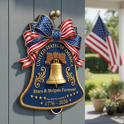 Liberty Bell Door Sign | 1776-2026 USA 250th Anniversary Decor