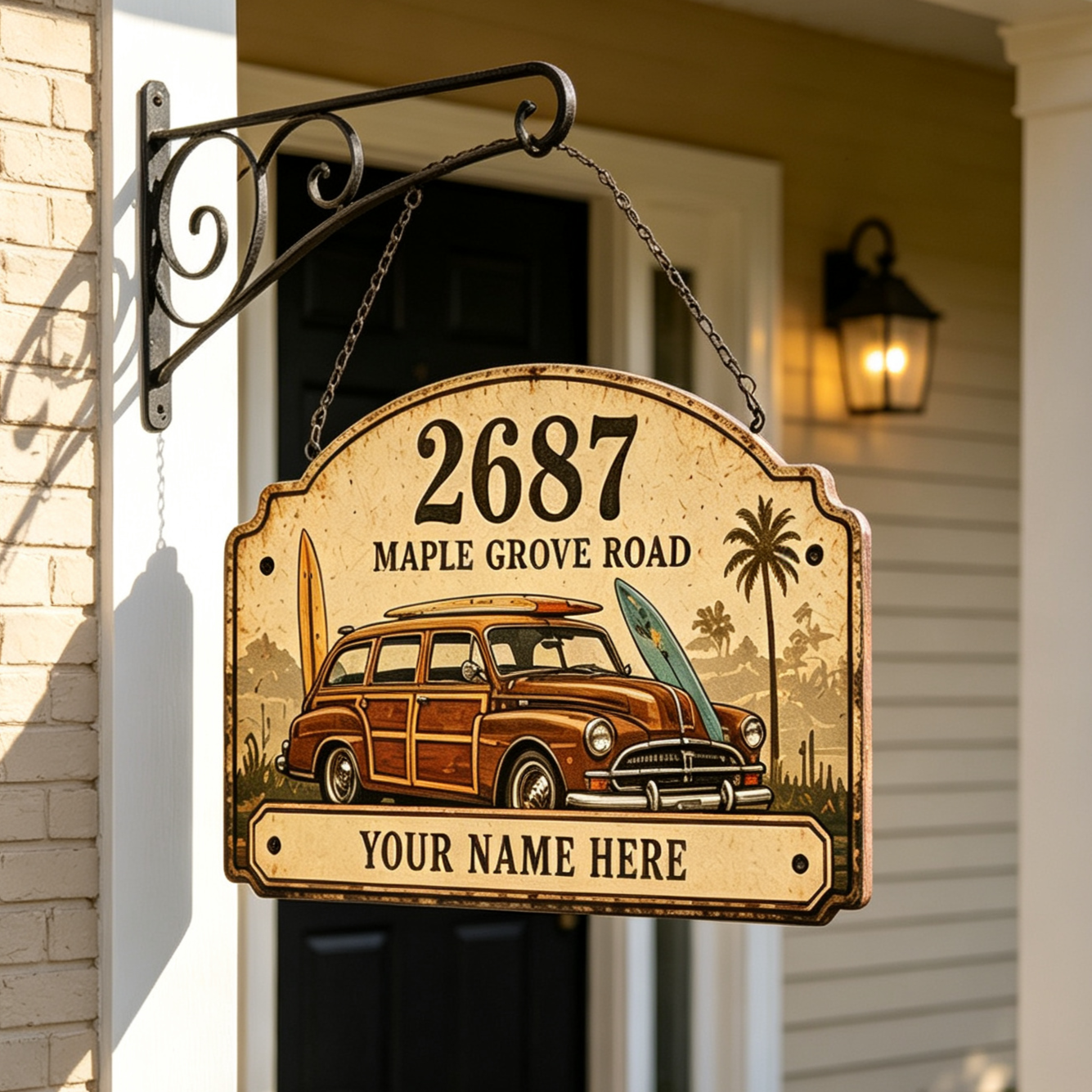 Custom Vintage Hot Rod Address Metal Sign