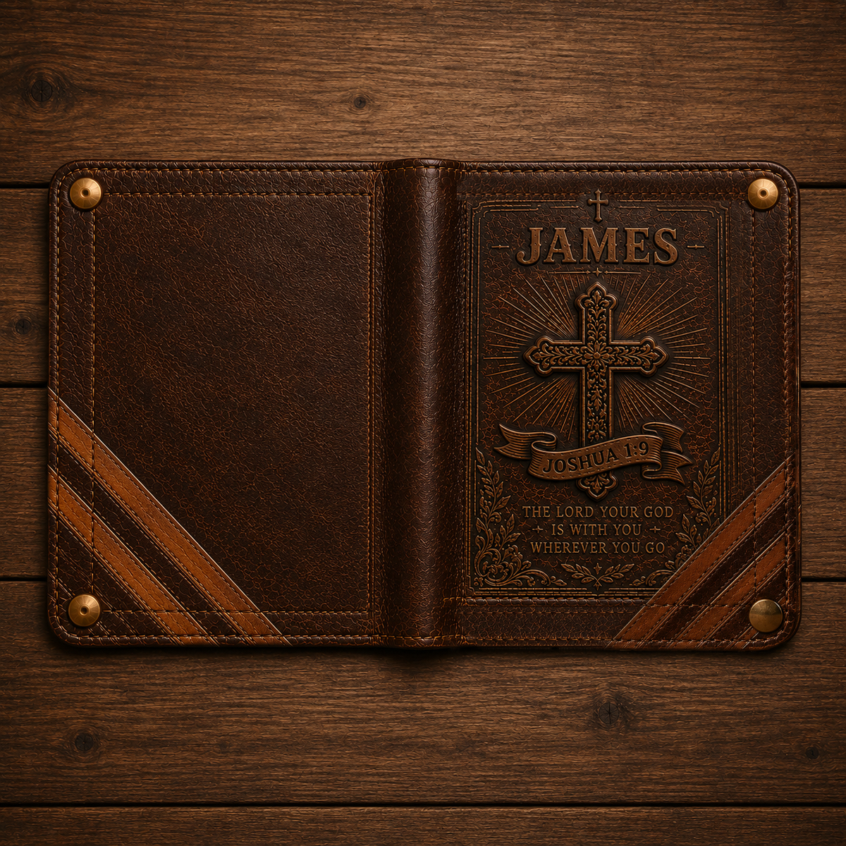 ✝️Custom Name Christian Leather Wallet 🦁 Personalized Bible Verse Wallet for Men