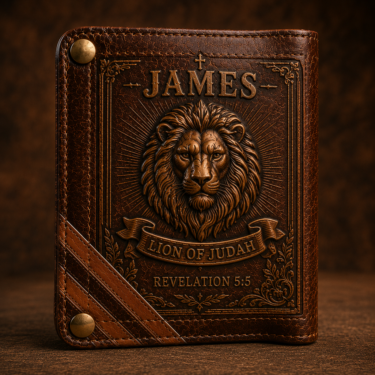 ✝️Custom Name Christian Leather Wallet 🦁 Personalized Bible Verse Wallet for Men