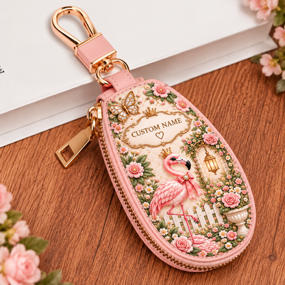 🌸Custom Name Floral Key Fob Cover 🦋 5 Vintage Nature Designs