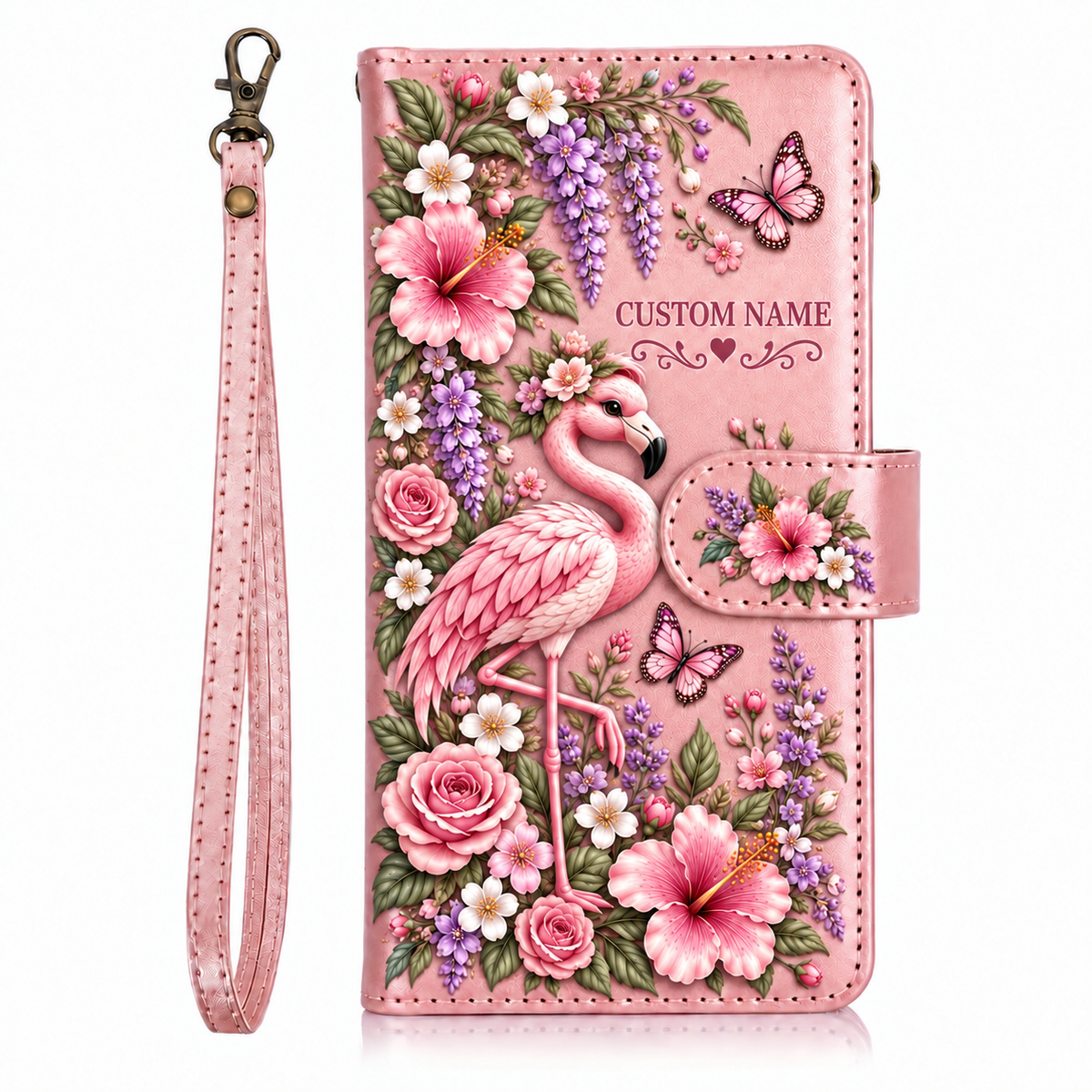 Personalized Garden Wildlife Phone Case - Custom Name Floral Wallet Case