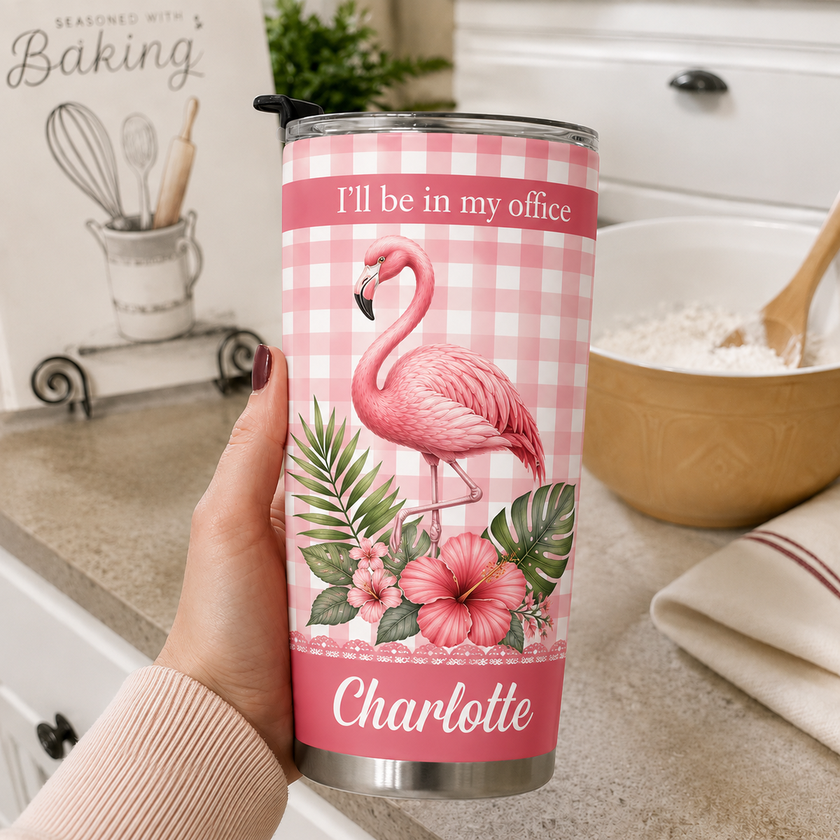 ☕Personalized Funny Office Tumbler | 4 Cute Animal Floral Styles