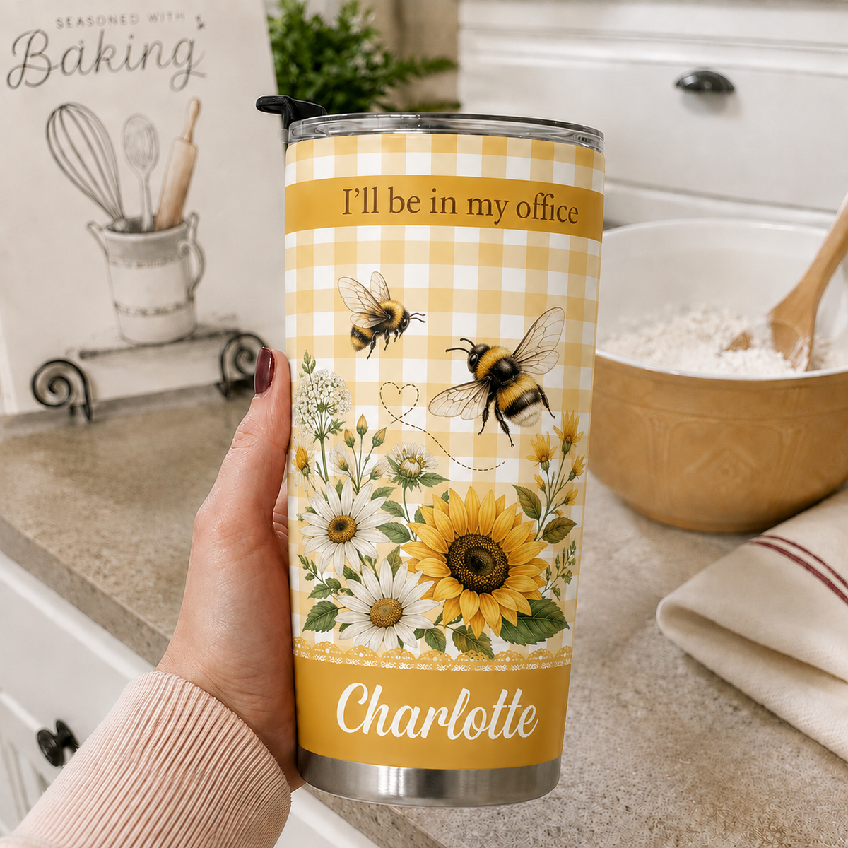 ☕Personalized Funny Office Tumbler | 4 Cute Animal Floral Styles