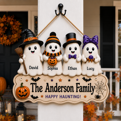 Custom Ghost Family Halloween Name Sign