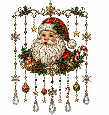 3 Styles Holiday Stained Glass Window Suncatcher Hanging