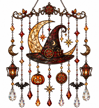3 Styles Holiday Stained Glass Window Suncatcher Hanging