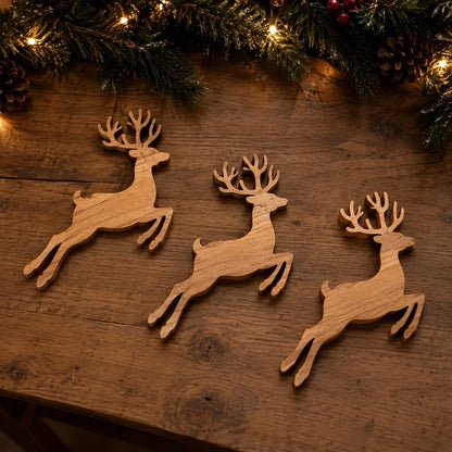 Snugorae Lighted Reindeer Christmas Wall Decor – 12 Pack