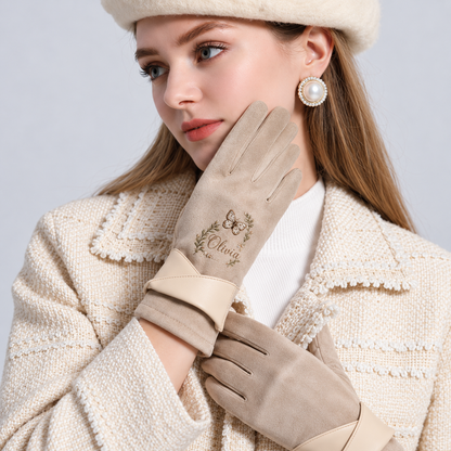 Personalized Nature Suede Gloves - Custom Name