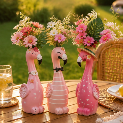 🦩Cute Flamingo Decorative Vase 🌸 5 Styles Resin Figurine Vase Tabletop Centerpiece Indoor Home Shelf Decor Gift