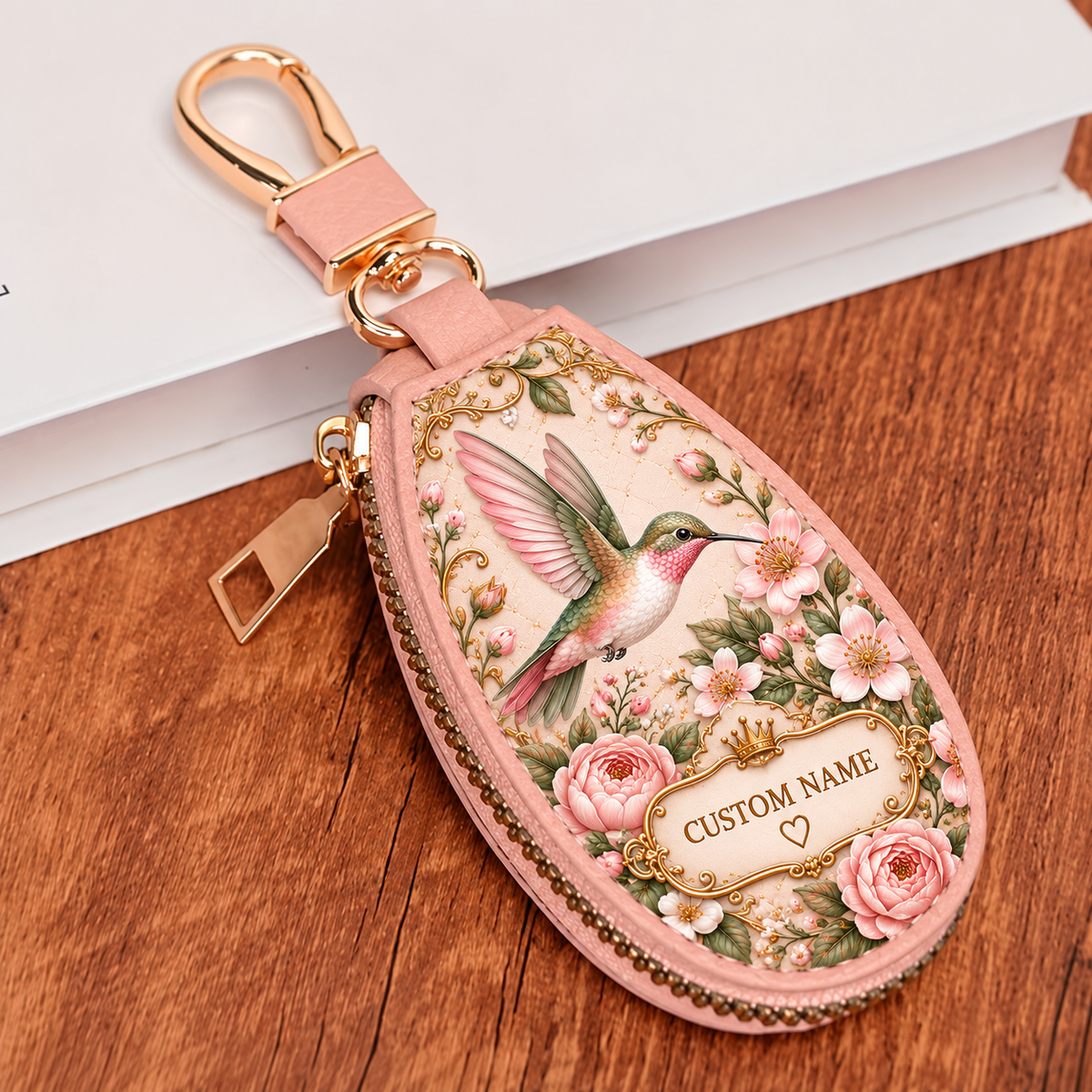 🌸Custom Name Floral Key Fob Cover 🦋 5 Vintage Nature Designs