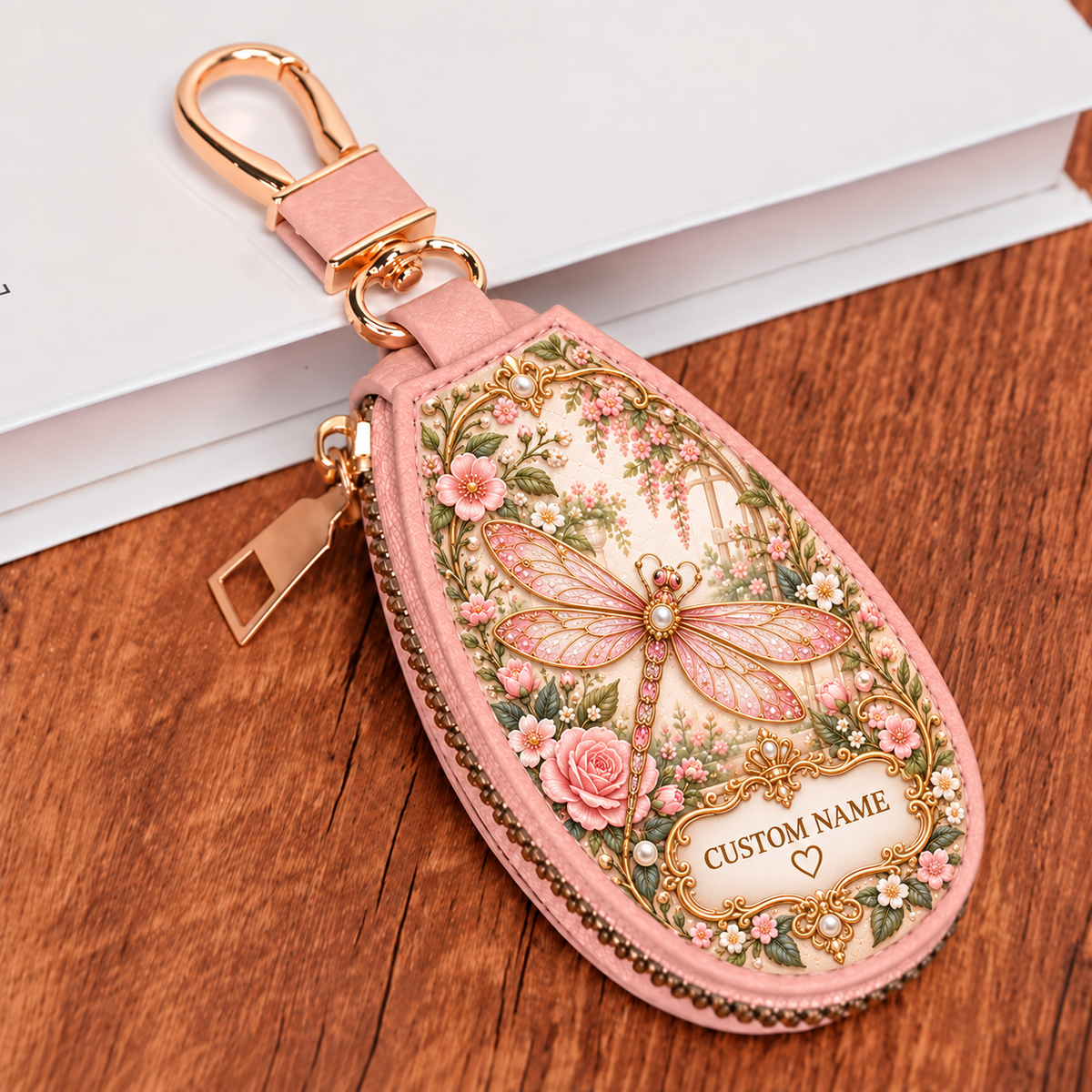 🌸Custom Name Floral Key Fob Cover 🦋 5 Vintage Nature Designs