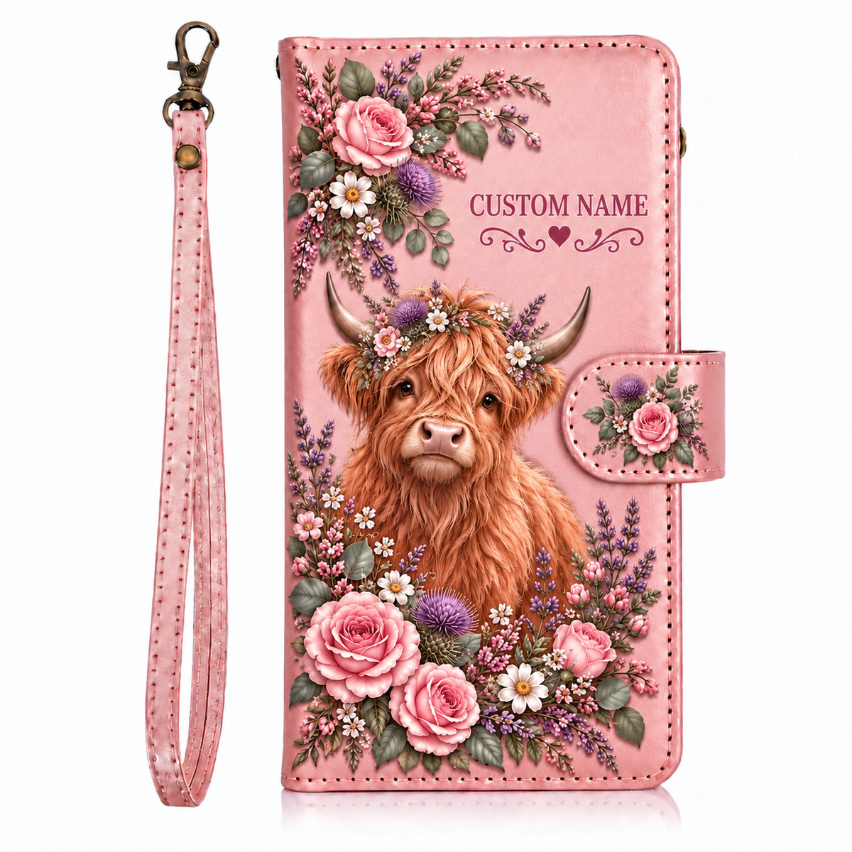 Personalized Garden Wildlife Phone Case - Custom Name Floral Wallet Case