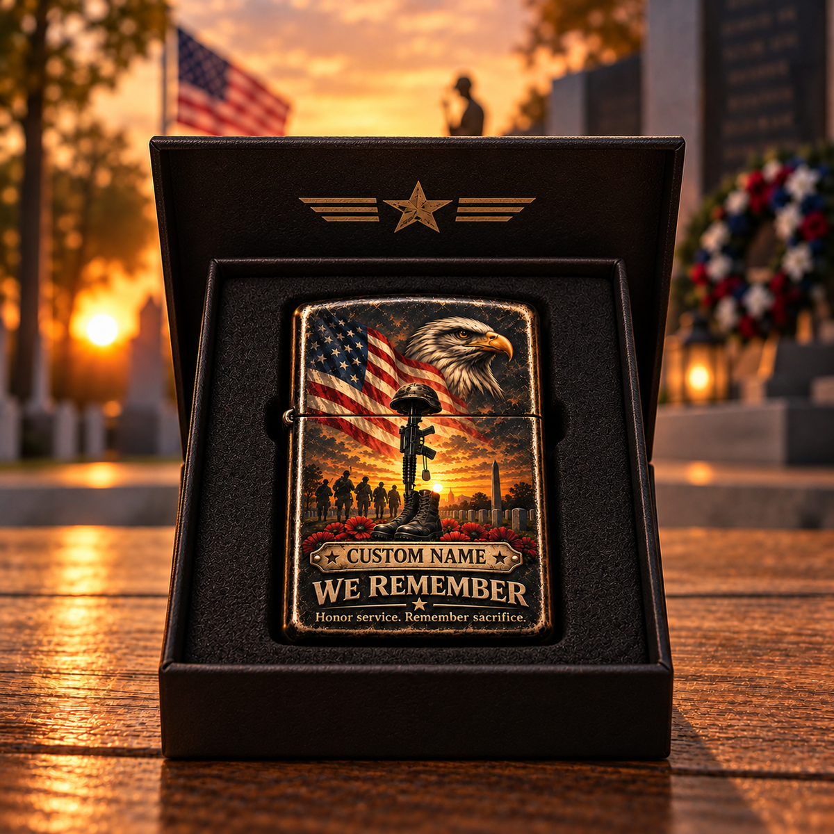 Personalized We Remember Memorial Lighter Case (No Insert)