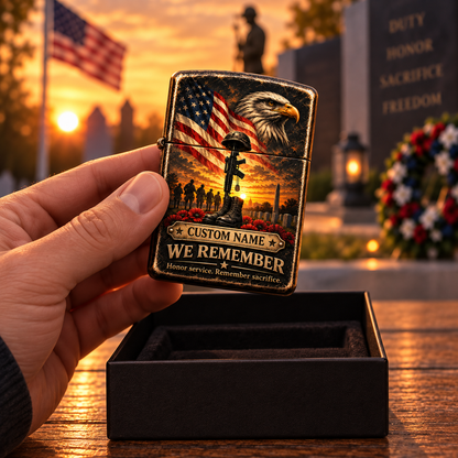 Personalized We Remember Memorial Lighter Case (No Insert)