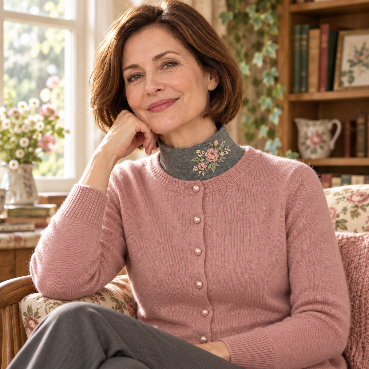 🌸 Elegant Floral Embroidered Detachable Collar – Women's Mock Neck Dickey