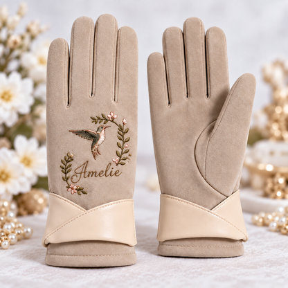 Personalized Nature Suede Gloves - Custom Name