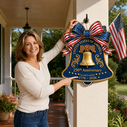 Liberty Bell Door Sign | 1776-2026 USA 250th Anniversary Decor