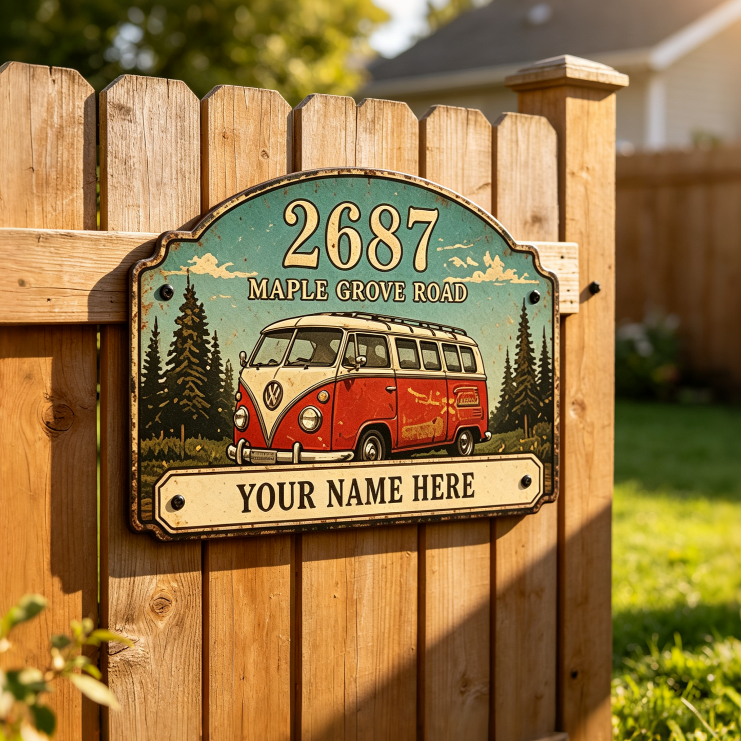 Custom Vintage Hot Rod Address Metal Sign