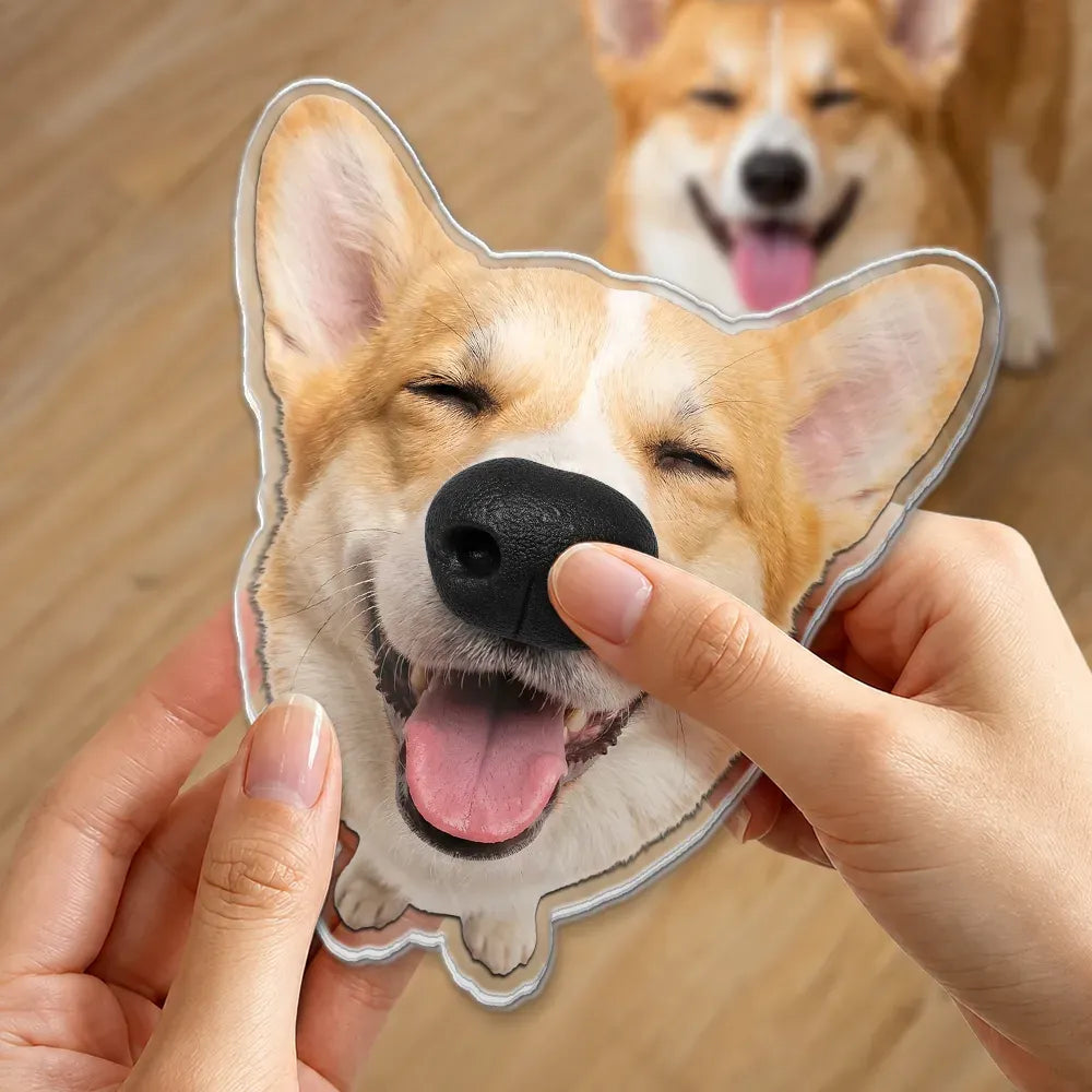 Funny Dog Nose Squishy Acrylic Magnet - Personalized Photo Gift