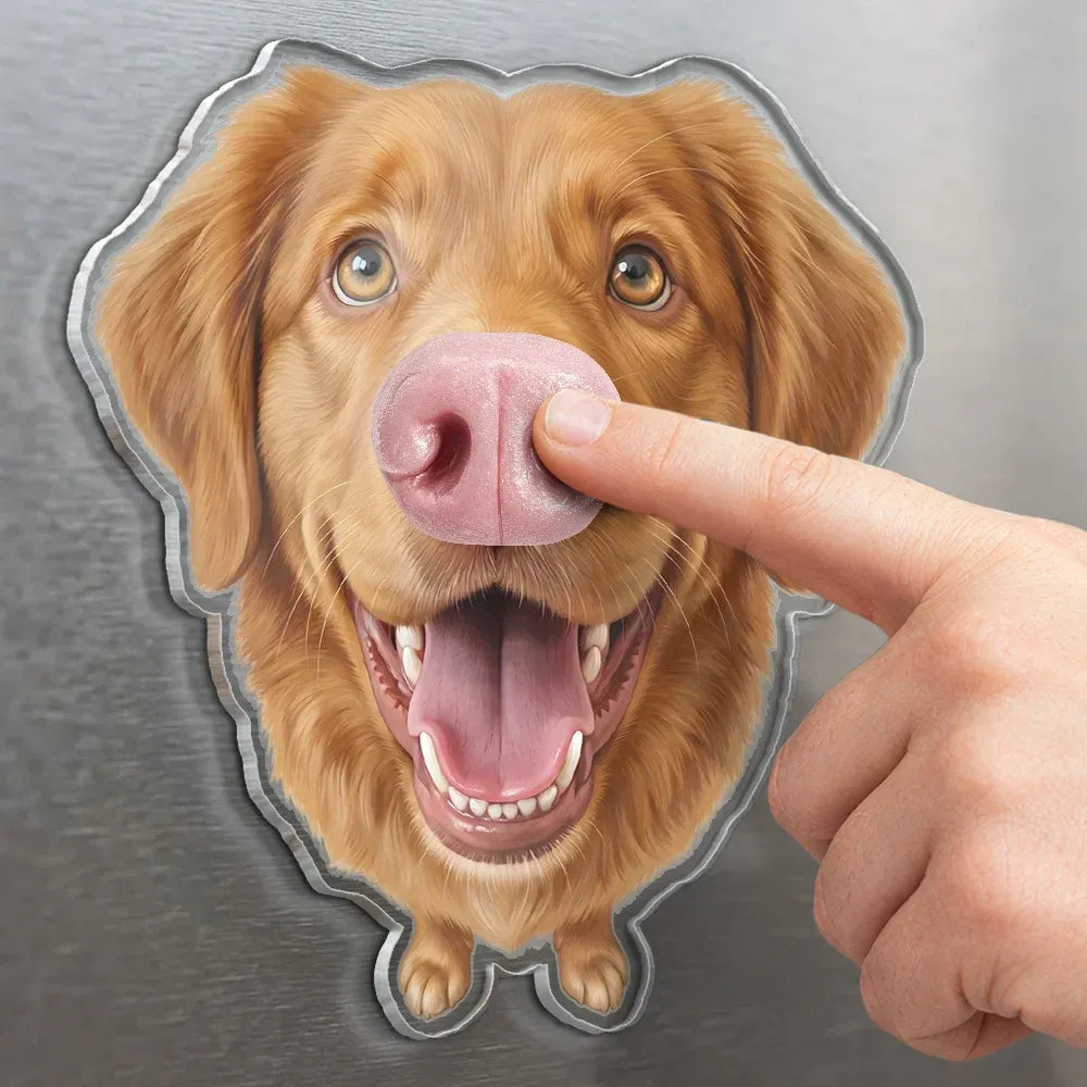 Funny Dog Nose Squishy Acrylic Magnet - Personalized Photo Gift