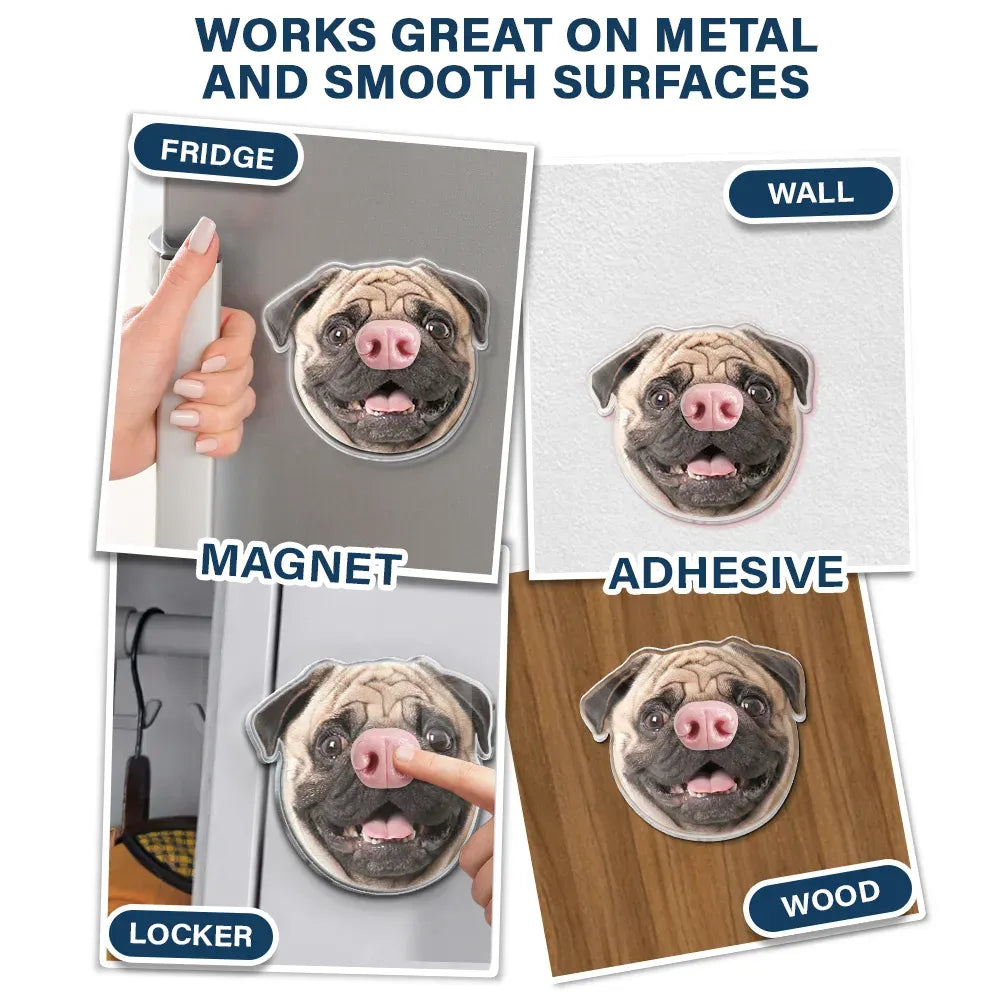 Funny Dog Nose Squishy Acrylic Magnet - Personalized Photo Gift