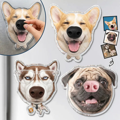 Funny Dog Nose Squishy Acrylic Magnet - Personalized Photo Gift