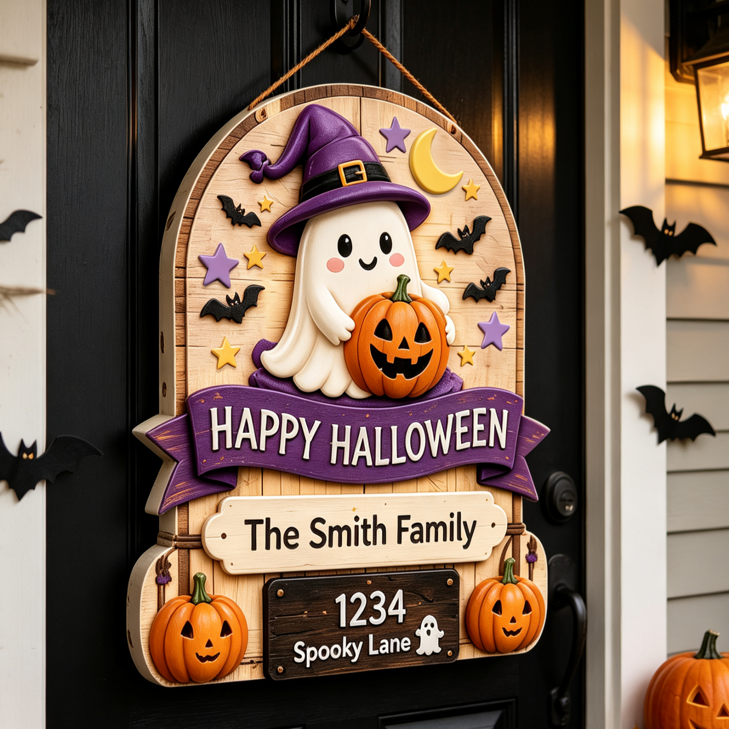 🎃 Personalized Halloween Black Cat Sign