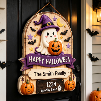 🎃 Personalized Halloween Black Cat Sign