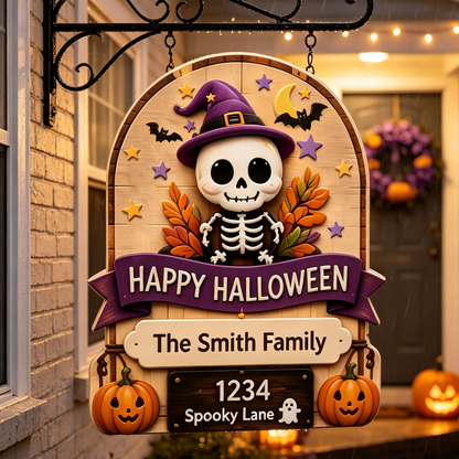 🎃 Personalized Halloween Black Cat Sign