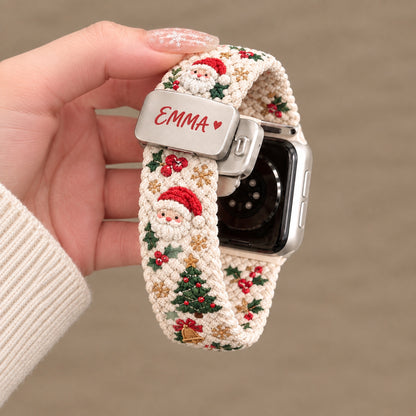 ✨Custom Name Braided Watch Band 🎄 Christmas & Flamingo 2 Design Styles