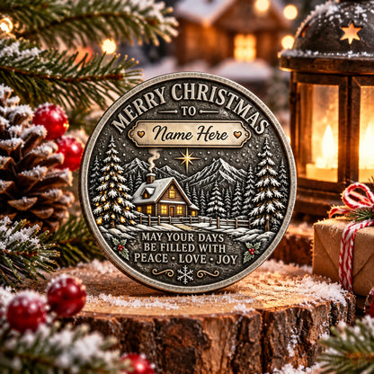 🎄Personalized Christmas New Year Challenge Coin 🎁 Custom Name Keepsake Coin