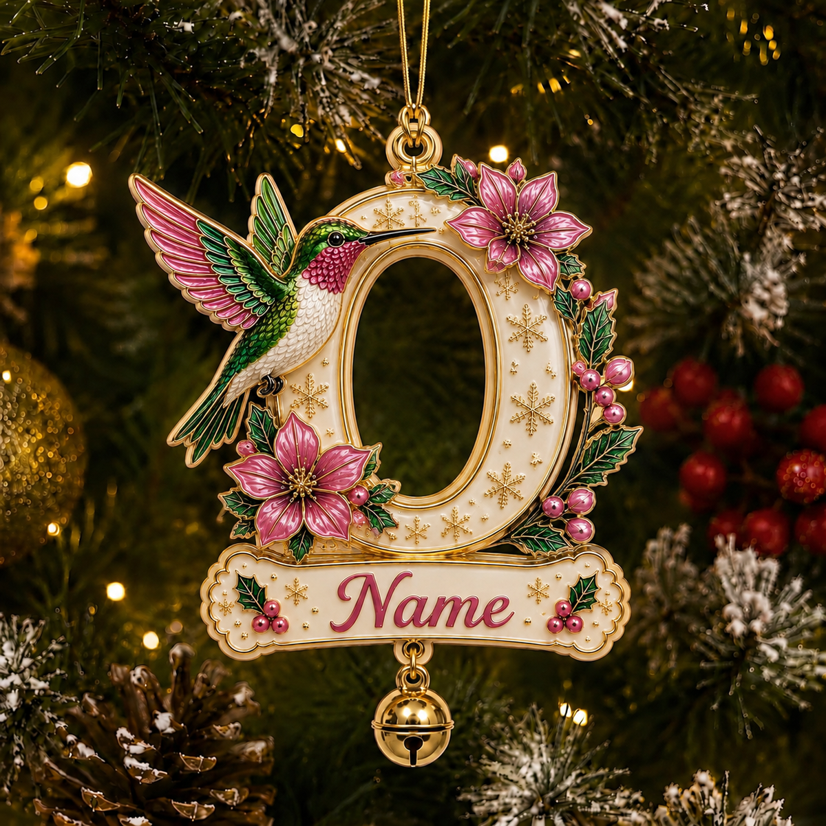Personalized Christmas Initial Ornament – Custom Name & Family Keepsake