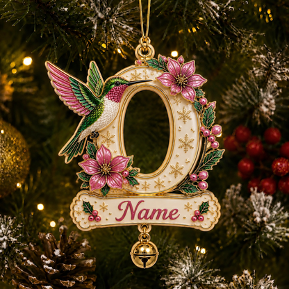 Personalized Christmas Initial Ornament – Custom Name & Family Keepsake